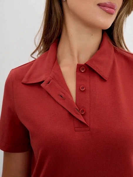 Футболка-поло кирпичная